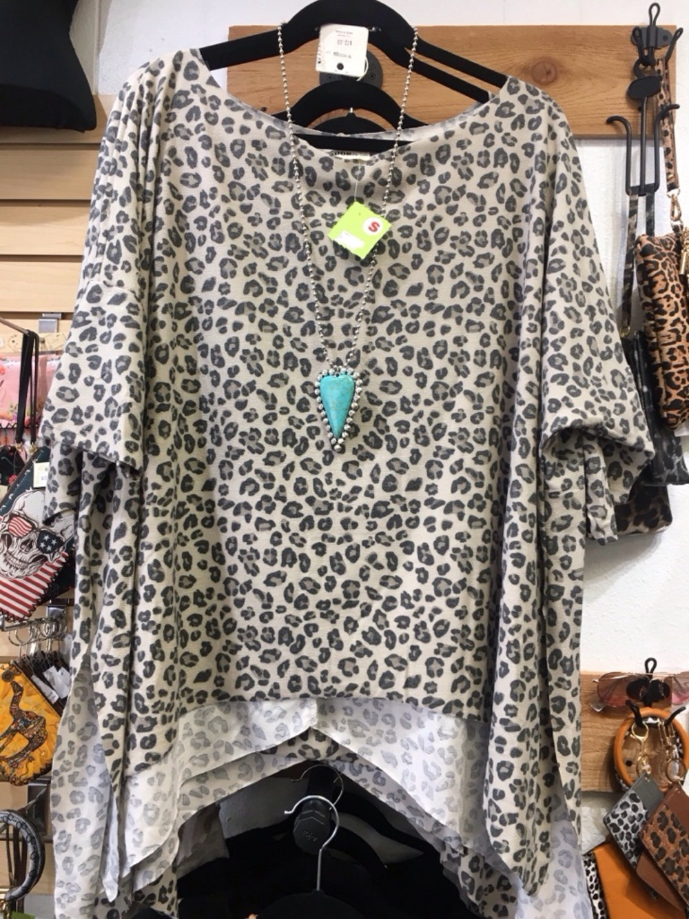 Oversized off The Shoulder Leopard Print Top